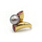 Bague 52 Bague or jaune 18K perle tourmalines roses 58 Facettes 1069