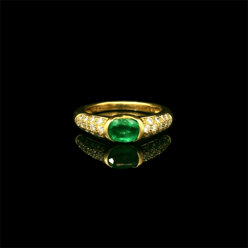 Bague 53 Bague vintage émeraude et diamant 58 Facettes