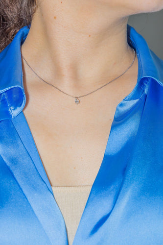Collier Collier Solitaire Or blanc Diamant 58 Facettes 3747943CN