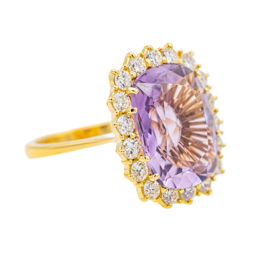 Bague 55 Bague Pompadour Or jaune Améthyste, Diamant 58 Facettes 2231641CN