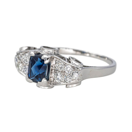 Bague 54 Bague Platine Saphir, Diamant 58 Facettes 4425766CN