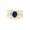 Bague 59 Bague or jaune, saphir et diamants. 58 Facettes 35222