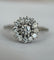Bague 49.5 Bague de fiançailles vintage en or blanc avec rosette et diamants 58 Facettes