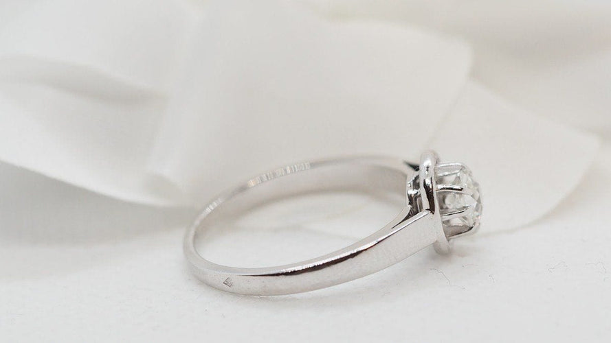 Bague 53.5 Bague Solitaire En Platine Et Diamant 58 Facettes 30482