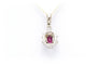 Pendentif Pendentif 1970 en or blanc serti d'un grenat et de diamants 58 Facettes B634