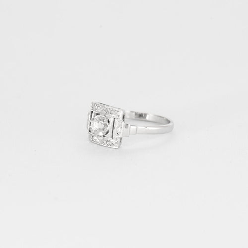 Bague Bague Art Déco en or blanc et diamants 58 Facettes