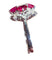 Bague 57 Bague en or blanc 4  rubis taillés en coeur  et pavage de diamants 58 Facettes 7825 A