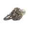 Bague 57 Bague style rétro 1945 en platine avec diamants et perle 58 Facettes A1139 (4402)