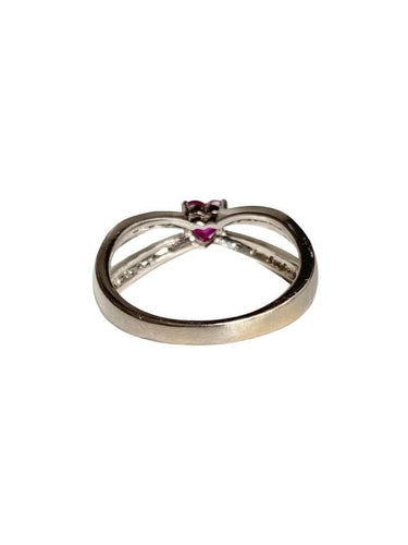 Bague 58 Bague or gris rubis et diamants 58 Facettes
