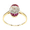 Bague 58 Bague de fiançailles Art déco vintage en diamant et rubis 58 Facettes 22237-0168