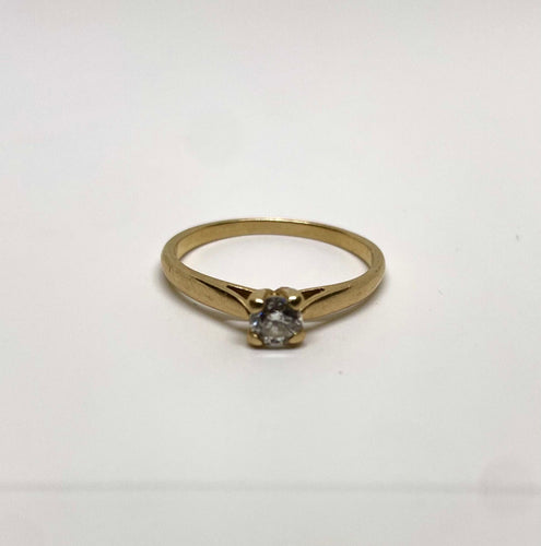 Bague 54 Bague solitaire or jaune diamant 0,25cts 58 Facettes