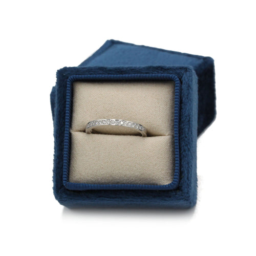 Bague 52 Demi-alliance - platine et diamants 58 Facettes 1158