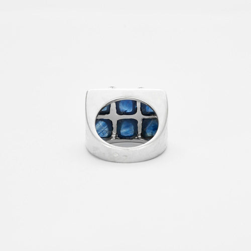 Bague 52 Bague en or gris saphirs et diamants 58 Facettes 240 333