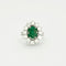 Bague 52 Bague en or gris ornée d'une émeraude et diamants 58 Facettes GU3