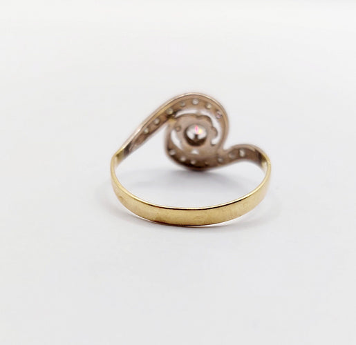 Bague 53.5 Bague tourbillon antique or 18k platine et diamants (circa 1920) 58 Facettes A06335