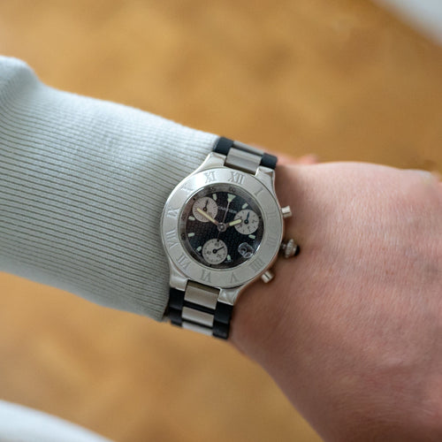 Montre Montre Cartier Must 21 Chronoscaph - Série noire 58 Facettes