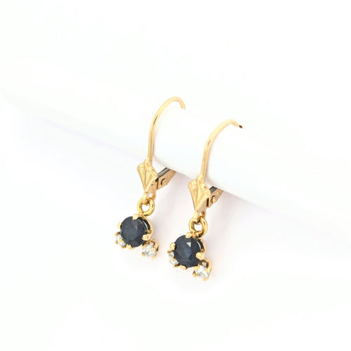 Boucles d'oreilles Boucles d'oreilles or jaune diamants saphir 58 Facettes 31232