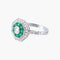 Bague style Art Déco Diamants Emeraudes