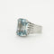 Bague 53 Bague or gris ornée d'une aigue marine 58 Facettes GU51