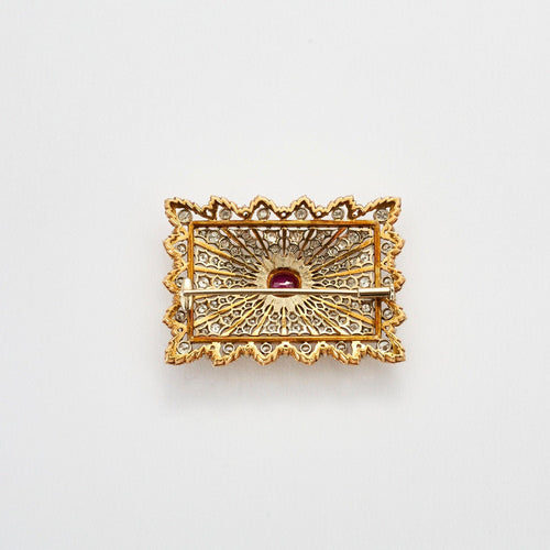 Broche Broche ancienne avec diamants et rubis 58 Facettes 3641