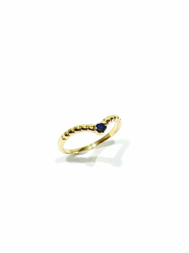 Bague 57.5 Bague or jaune et saphir 58 Facettes