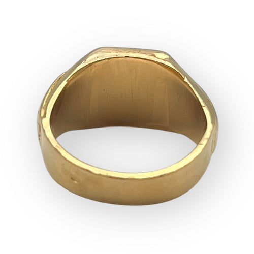 Bague 49 Bague chevalière à motifs en or jaune 18k 58 Facettes 149053861