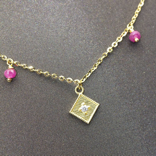 Collier Collier CAMPANILLA en Or et Rubis 58 Facettes D361157SP