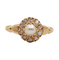 Bague 48.5 Bague marguerite antique or rose 18k perle et diamants taille roses (circa 1900) 58 Facettes A06176