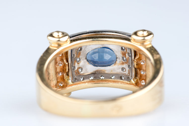 Bague 52 Bague en or jaune sertie d’un saphir et de diamants 0.59 ct – design géométrique Art Déco 58 Facettes BGS41941-107