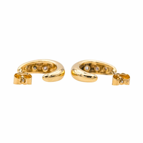 Boucles d'oreilles Boucles d'oreilles Demi créoles Or jaune Diamant 58 Facettes 3876020CN