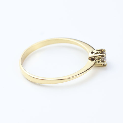 Bague 57 Bague solitaire en or jaune 18 carats avec diamant de 0,20 carat 58 Facettes 129996