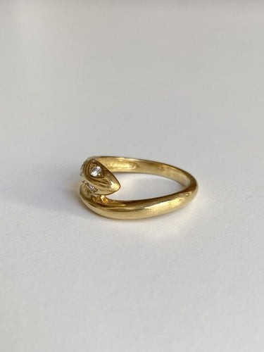 Bague 56 Bague serpent or jaune et diamants 58 Facettes