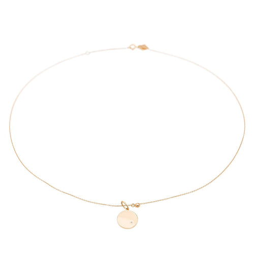 Collier Ginette NY Collier Mini ever disc Or rose Diamant 58 Facettes 2678585CN