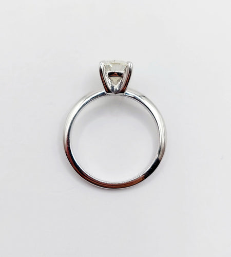 Bague 48.5 Bague solitaire or blanc et diamant Fancy Light Yellow, certificat AIG 58 Facettes A05697