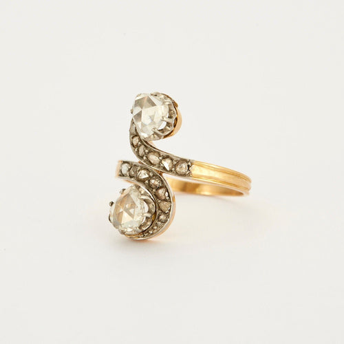 Bague 56 Bague Toi et Moi 2 ors diamants 58 Facettes GU27