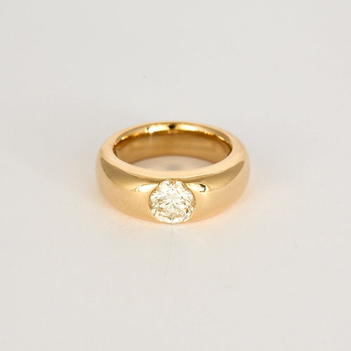 Bague 54 Bague jonc or jaune et diamant 58 Facettes LF16