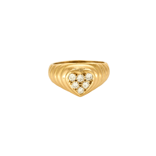 Bague 59.5 Bague coeur or jaune et diamants 58 Facettes SOR10522