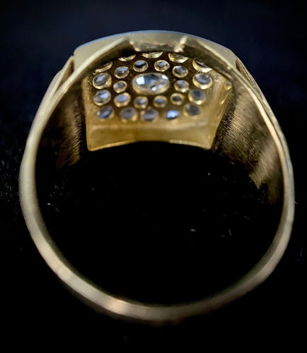 Bague 58 Bague modèle Tank d'époque 1940/50 deux ors diamants 58 Facettes