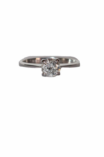 Bague 49 Bague Solitaire Sur Or Blanc 0.53 ct 58 Facettes 531