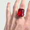 Bague SORTIJA RETRO EPOCA 1940 de ORO 18 kts con ESPINELA ROJA 58 Facettes Q877A