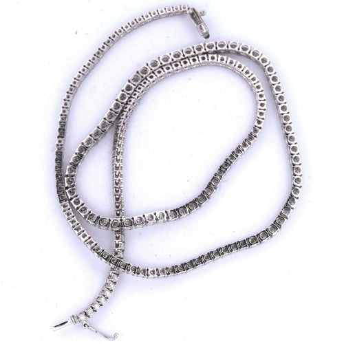 Collier Collier tennis en or blanc avec diamants 58 Facettes