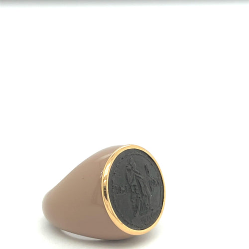 Bague Bague Camée Bakélite Or Jaune 58 Facettes