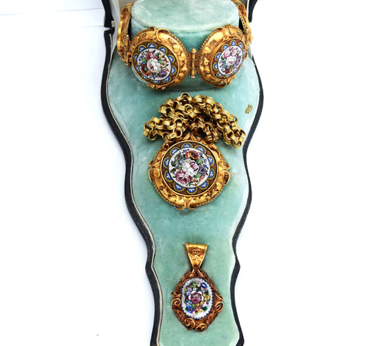 Collier PARURE 3 PEZZI MICROMASAICO 1850 58 Facettes