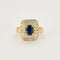 Bague 55 Bague or jaune, saphir et diamants 58 Facettes