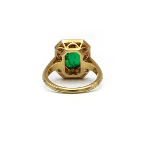 Bague 54 Bague - Or jaune, Diamants et Emeraude 58 Facettes 250329R