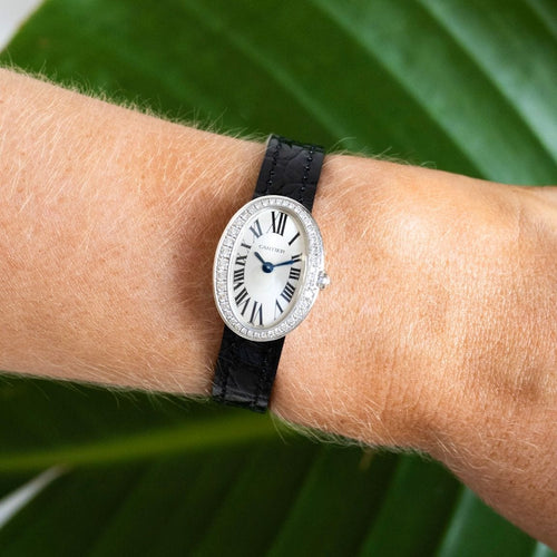 Montre CARTIER - Baignoire Mini or blanc et diamants 58 Facettes