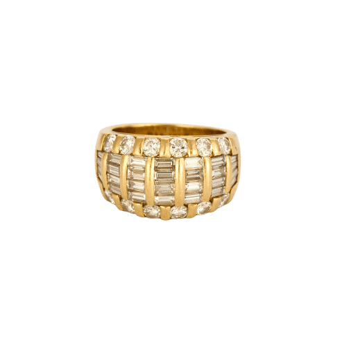Bague 53 Bague bandeau or jaune et diamants 58 Facettes CRE0041X4