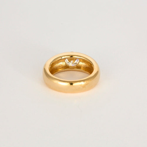 Bague 54 Bague jonc or jaune et diamant 58 Facettes LF16