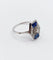 Bague 54 Bague marquise art deco or blanc 18k et platine ornée de diamants taille roses et de saphir calibrés dans une monture géométrique 58 Facettes A04970