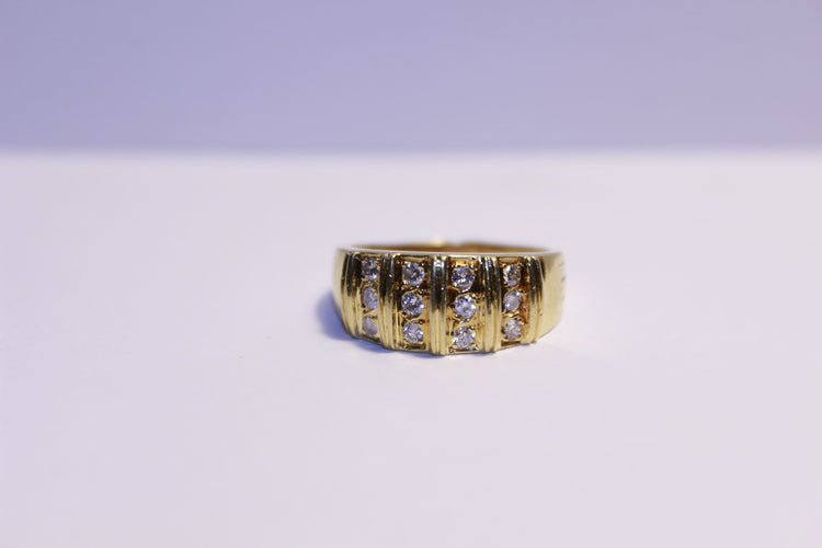 Bague 55 Bague Or jaune Diamants 58 Facettes